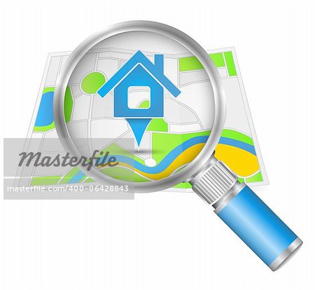 Search for house concept, vector eps10 illustration