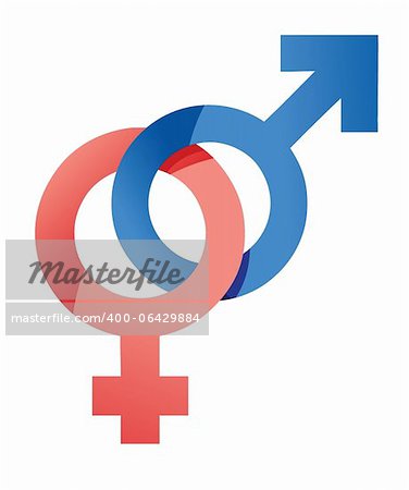 male and female symbols illustration design over a white background