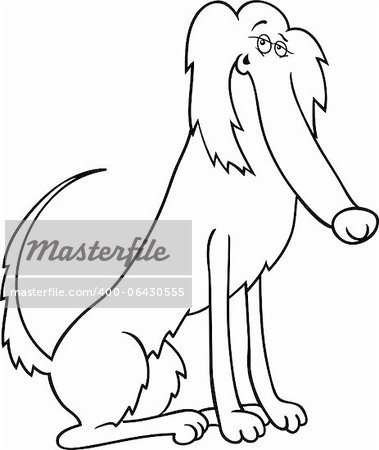 Cartoon Illustration of Funny Purebred Irish Setter Dog for Coloring Book