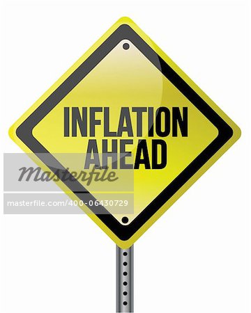 inflation ahead sign illustration design over white