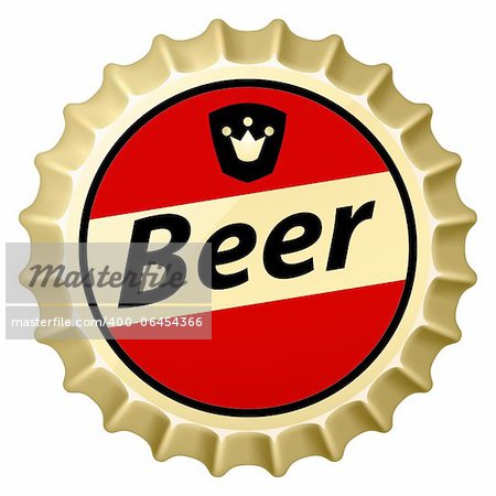 Red beer cap.  Illustration of designer on white background