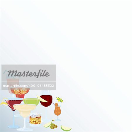 Vector illustration of cocktail corner decoration element