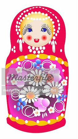 Matryoshka dolls in vector, Russian nested dolls, Babushka dolls, Russian Souvenir,