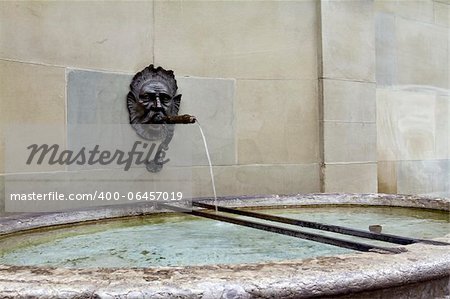 Ornamental water fountain in Bern, Switzerland