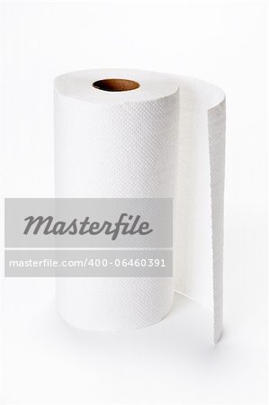 roll of kitchen paper on white