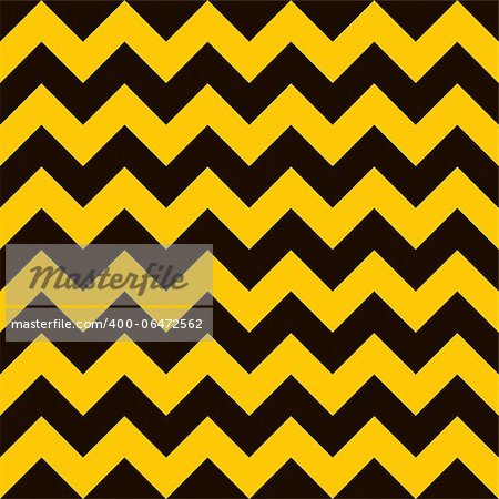 Yellow and black warning seamless tile background with chevron