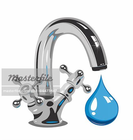 Dripping water, Vector  illustration