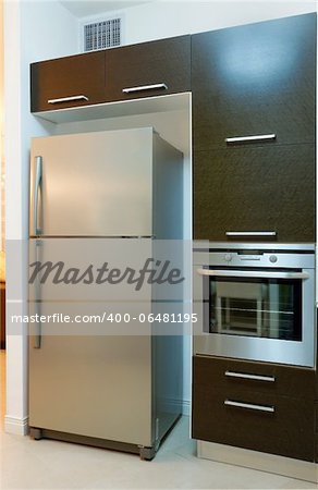 Kitchen modern design with integrated appliances