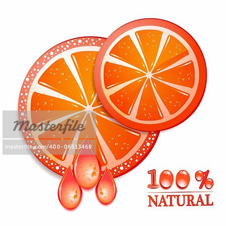 Slice of red grapefruit on white background