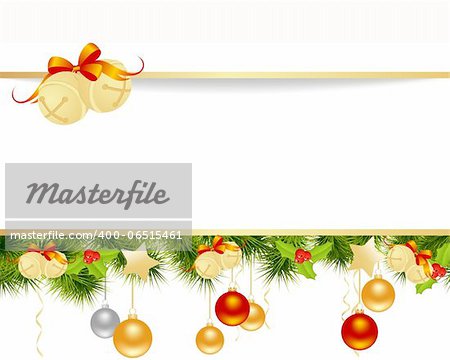 Christmas card background with toys. Vector illustration.