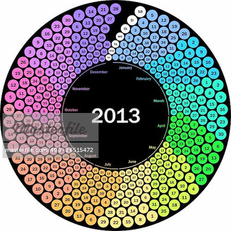Circle color calendar 2013