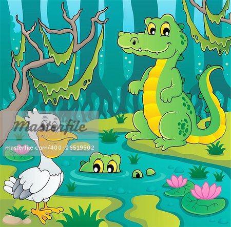 Swamp theme image 3 - vector illustration.