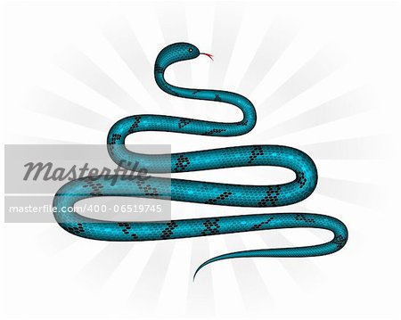 Blue shiny New Year snake like Christmas tree. Vector illustration