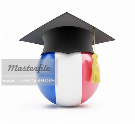 education in france on a white background