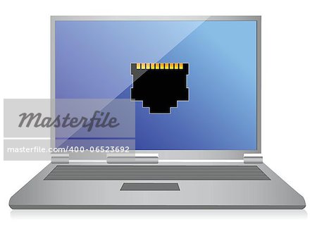 laptop connection concept internet illustration design over a white background