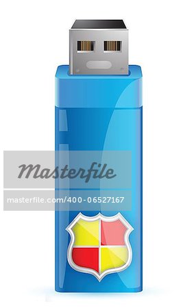 Usb flash memory with shield illustration design