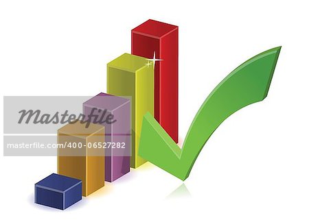 Business Graph an OK symbol. illustration design