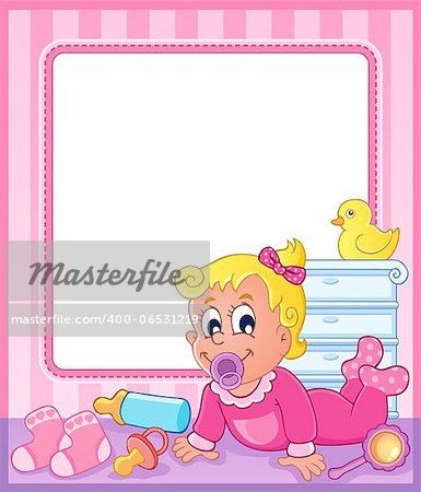 Baby theme frame 2 - vector illustration.