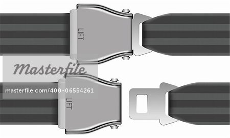 Layered Vector Illustration Of Seat Belt Which Be Used At Airplane.