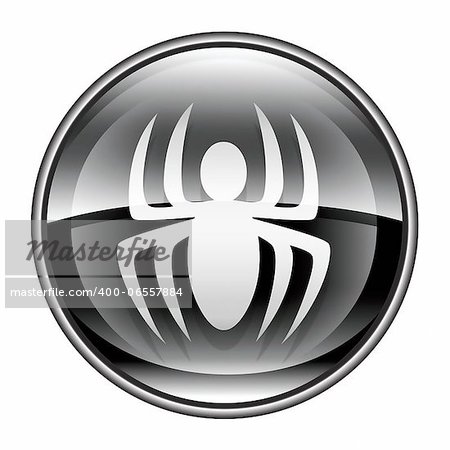 Virus icon black, isolated on white background.