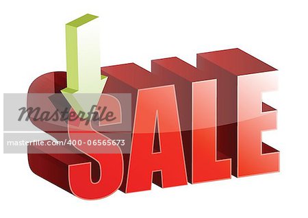 Sale arrow concept illustration design over a white background