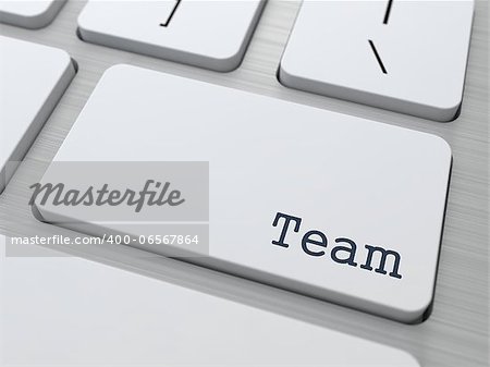 Team Building Concept. Team Button on Modern Computer Keyboard with Word Partners on It.
