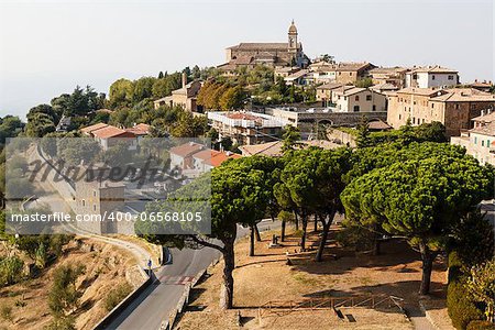 Aerial View of Montalcino, the City of Brunello Wine, Italy