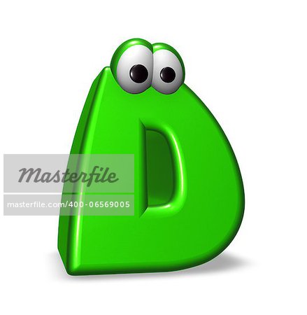 letter d with eyes - 3d illustration