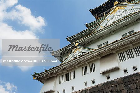 Reconstruction of a great castle of famous Hideyoshi at Osaka, Japan