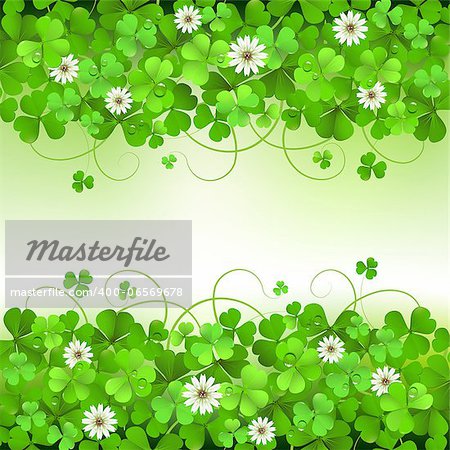 Saint Patrick's Day background with clover