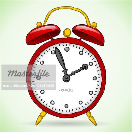 Vintage isolated red classic clock as vector illustration