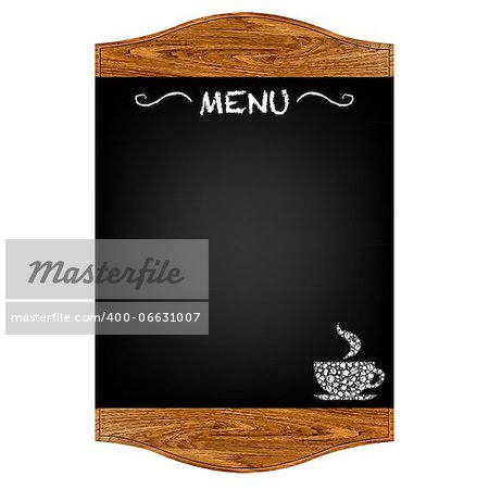 Restaurant Menu Board With Gradient Mesh, Isolated On Red Background, Vector Illustration