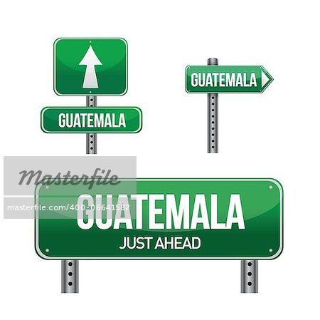 guatemala Country road sign illustration design over white