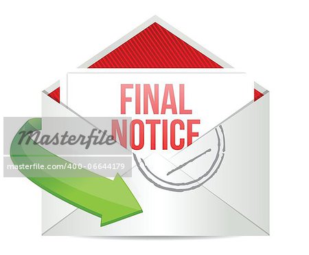 final notice envelope mail correspondence illustration design over white