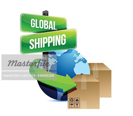 international shipping concept illustration design over a white background