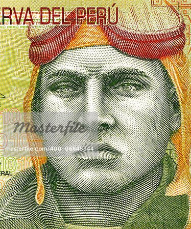 Jose Quinones Gonzales (1914-1941) on 10 Nuevos Soles 2009 Banknote from Peru. Peruvian military aviator and national aviation hero.