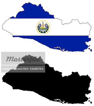 Vector map and flag of El Salvador.