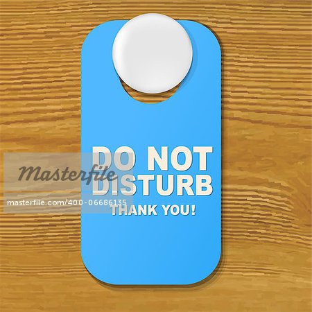 Do Not Disturb Blue Sign With Gradient Mesh, Vector Illustration