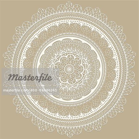 Vector  vintage white lacy napkin, seamless lacy  brushes included, fully editable eps 8 file