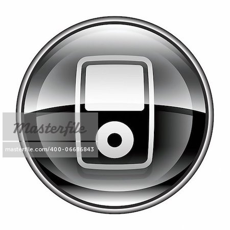 mp3 player black, isolated on white background