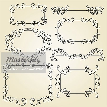 vector lacy  vintage floral  design elements on gradient background, fully editable eps 8 file