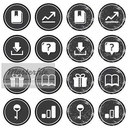 Vintage dark badges - internet, web page icons