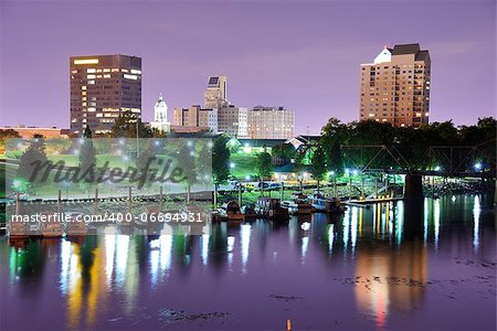 Augusta, Georgia, USA skyline along the Savannah River.