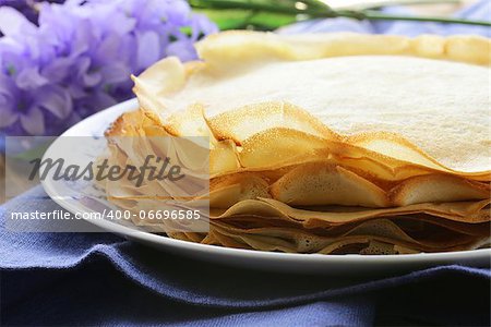 traditional Russian pancakes on a plate