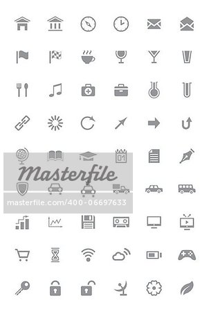 Icons and pictograms set. EPS10 vector illustration.