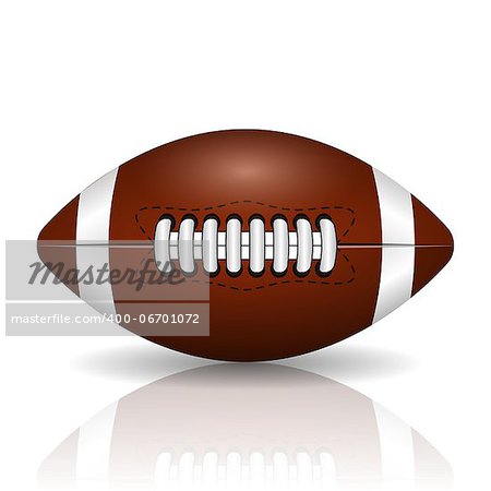 Illustration of rugby ball on a white background.