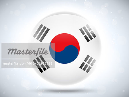 Vector - South Korea Flag Glossy Button