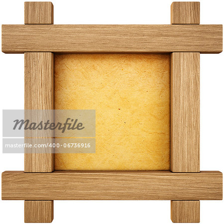 wooden frame. isolated on white.