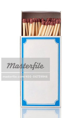 Box of matches. Shot over white background