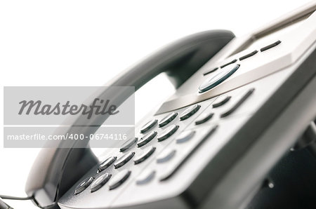 Closeup of a telephone keypad with selective focus. Concept of contact center.